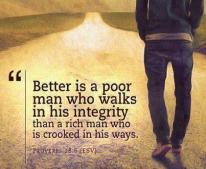 poor man walking in integrity
